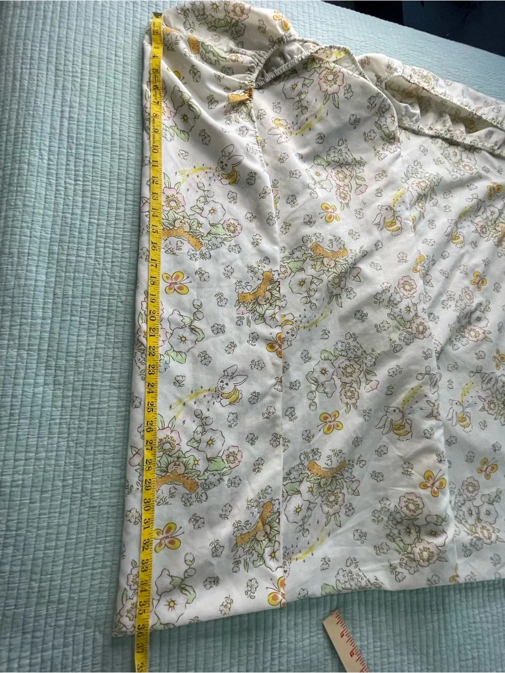 Vintage 1983 Cabbage Patch Kids Double Full Fitted Sheet Craft Fabric Flaw 54X76